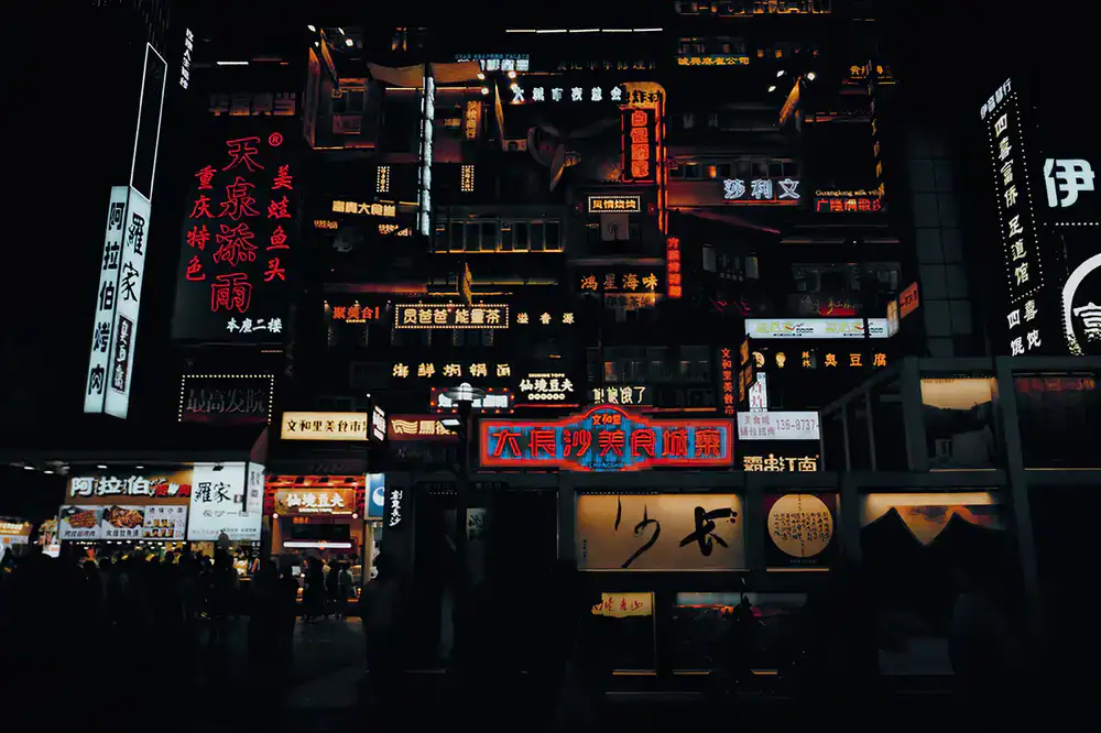 Main character looking over a vibrant pixel city